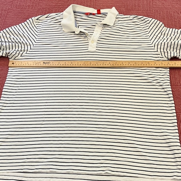 Izod men’s XXL Navy and White Striped short sleeve cotton Polo - Picture 6 of 11